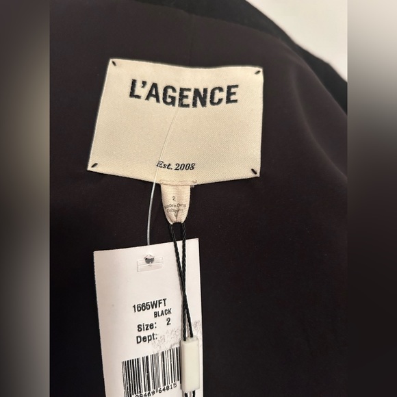 L’Agence True Collarleas black jacket blazer 2 - Picture 10 of 15